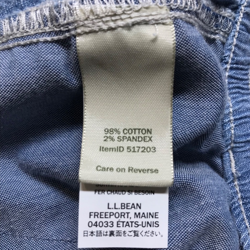 L.L. Bean Pants Womens Size 16P Blue Chinos Lakeswashed Pull on Chambray Ankle - Picture 4 of 10